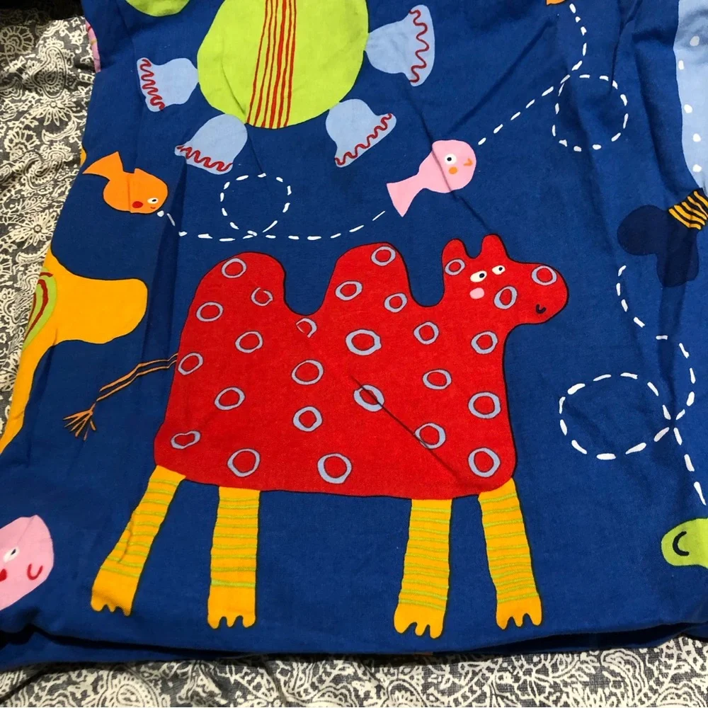 IKEA bright blue animals duvet cover twin